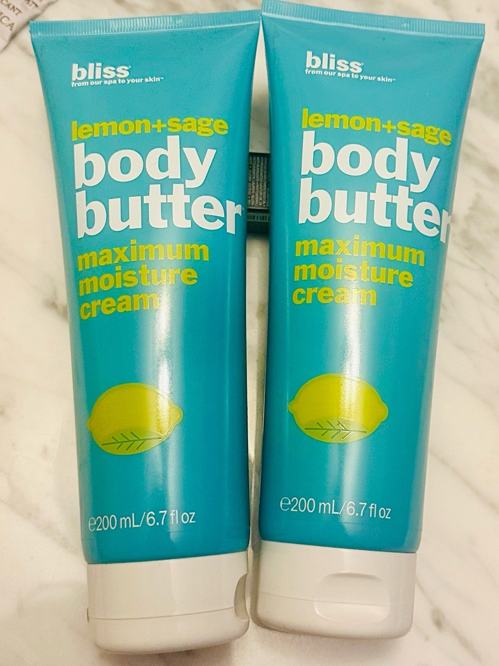 Bliss Lemon + Sage Body Butter 2x 6.7oz Lotion NEW
